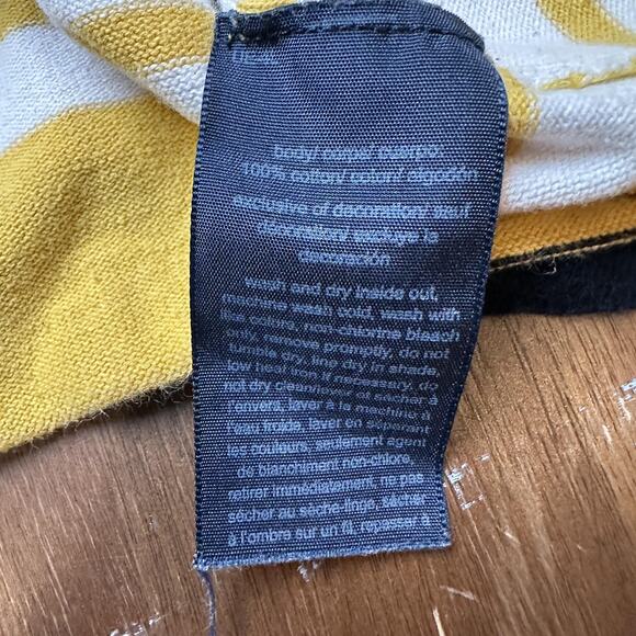 Tommy Hilfiger Sweater Womens Medium Yellow White Stripe Boatneck Long Sleeve - Picture 6 of 9